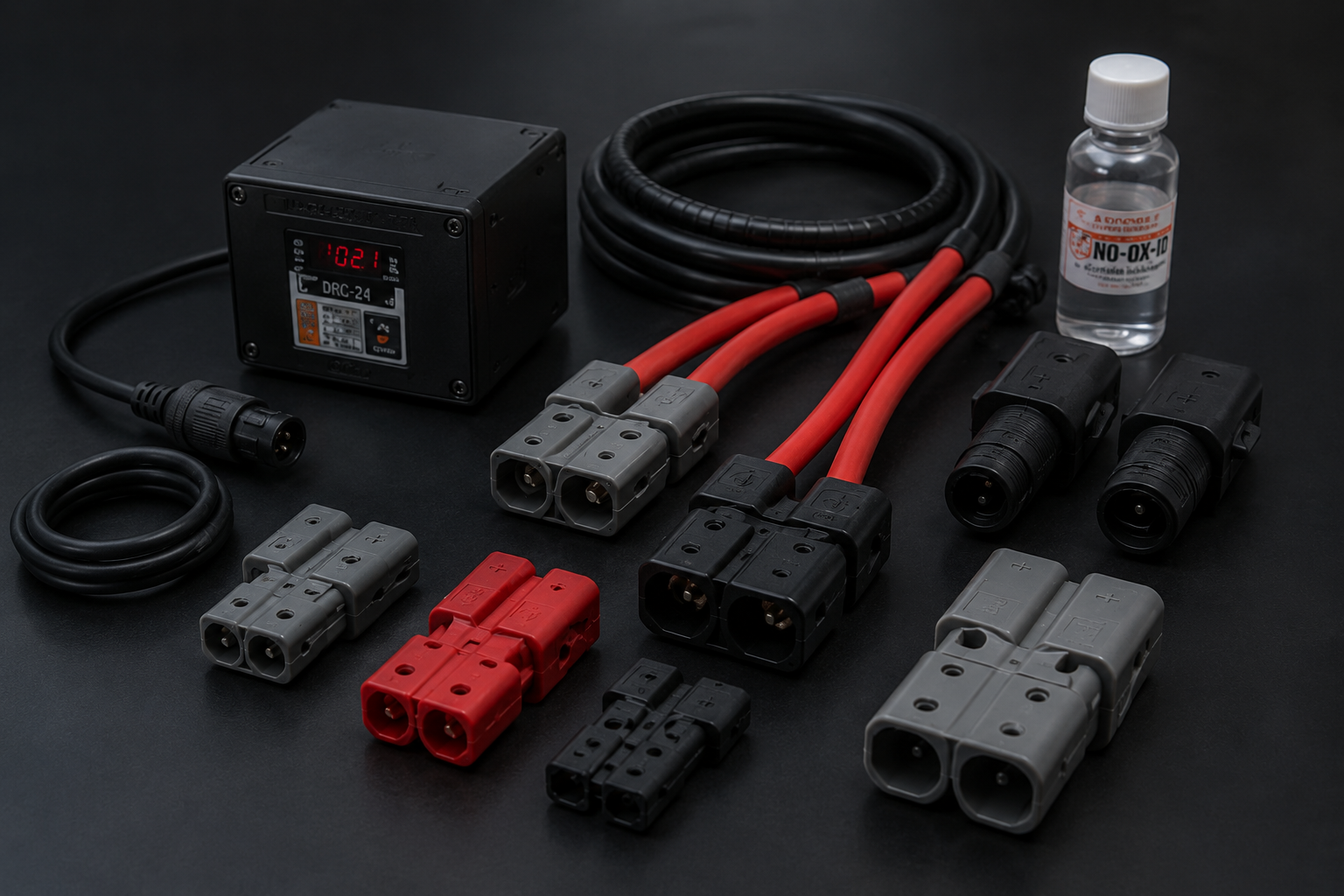 Accesorios y conectores industriales para baterías